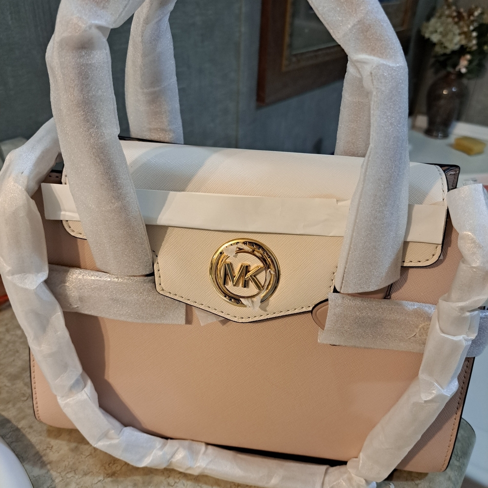 Michael Kors Pink and White Satchel FIRM